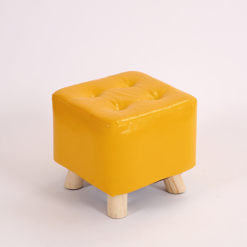 Water Resistant Pouf Tufted Whole Colored Square Faux Leather Pouf Stool