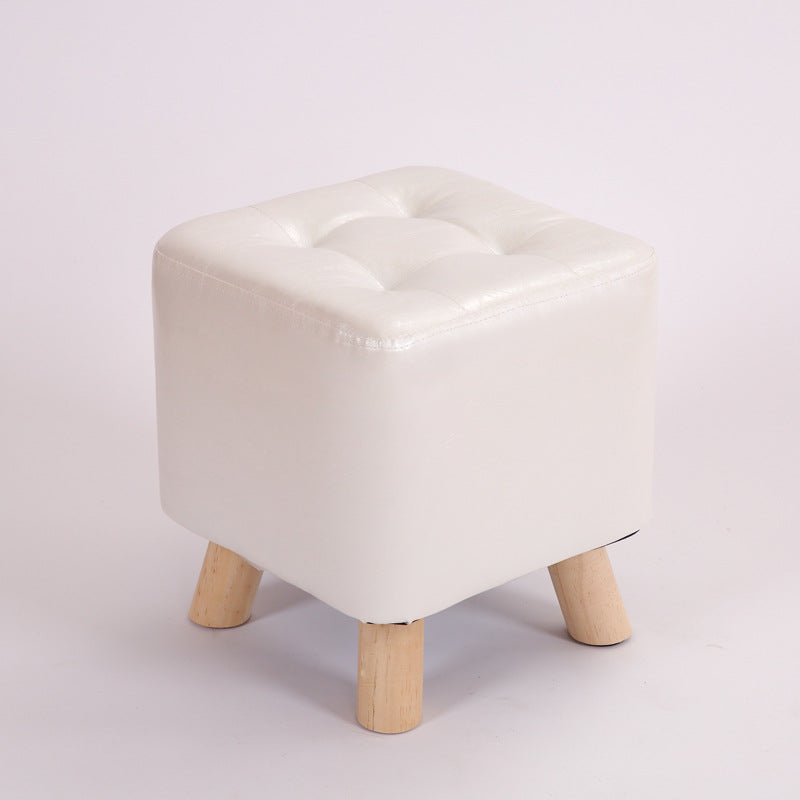 Water Resistant Pouf Tufted Whole Colored Square Faux Leather Pouf Stool