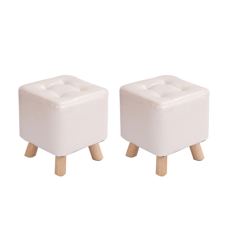 Water Resistant Pouf Tufted Whole Colored Square Faux Leather Pouf Stool