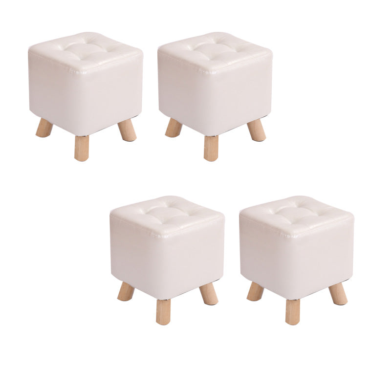 Water Resistant Pouf Tufted Whole Colored Square Faux Leather Pouf Stool