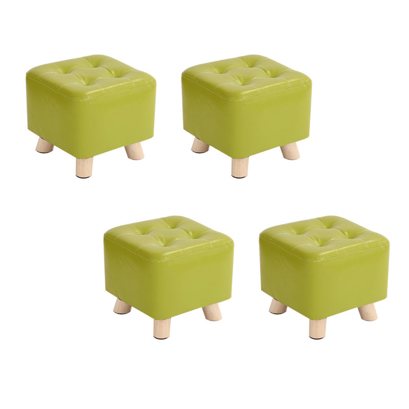 Water Resistant Pouf Tufted Whole Colored Square Faux Leather Pouf Stool