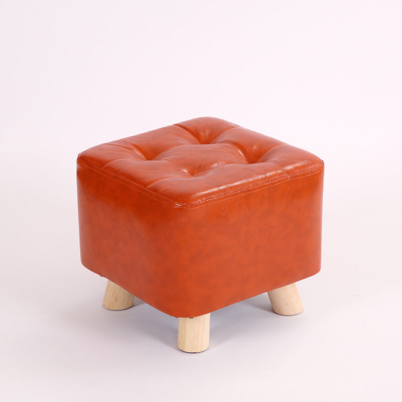Water Resistant Pouf Tufted Whole Colored Square Faux Leather Pouf Stool