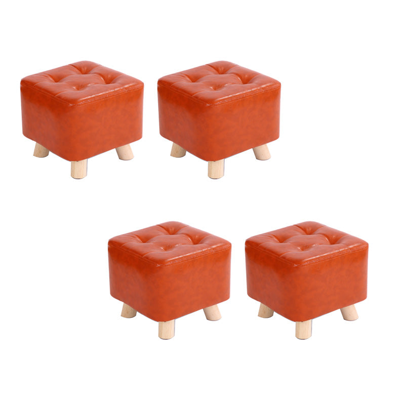 Water Resistant Pouf Tufted Whole Colored Square Faux Leather Pouf Stool