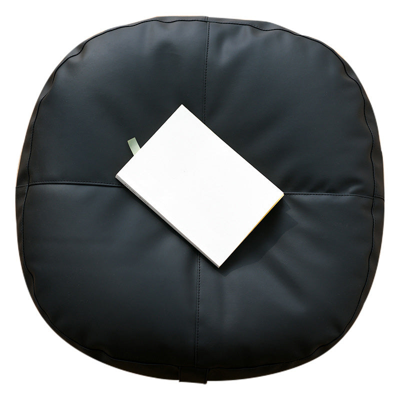 Modern Pouf Ottoman Faux Leather Upholstered Solid Color Square Ottoman