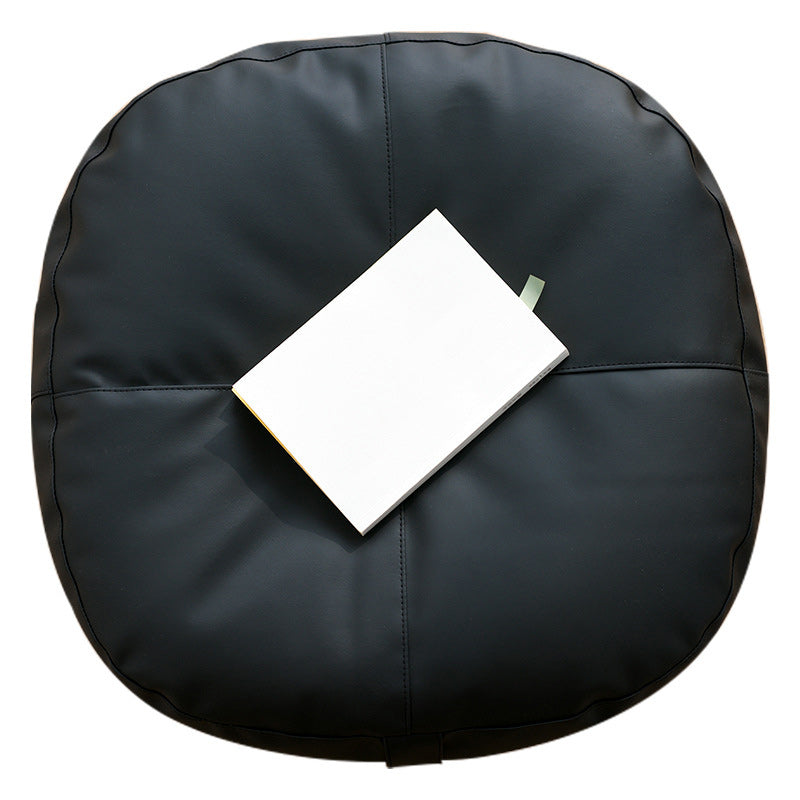 Modern Pouf Ottoman Faux Leather Upholstered Solid Color Square Ottoman