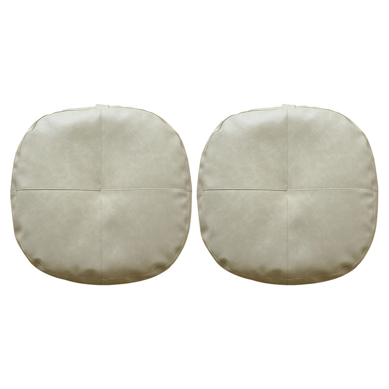 Modern Pouf Ottoman Faux Leather Upholstered Solid Color Square Ottoman