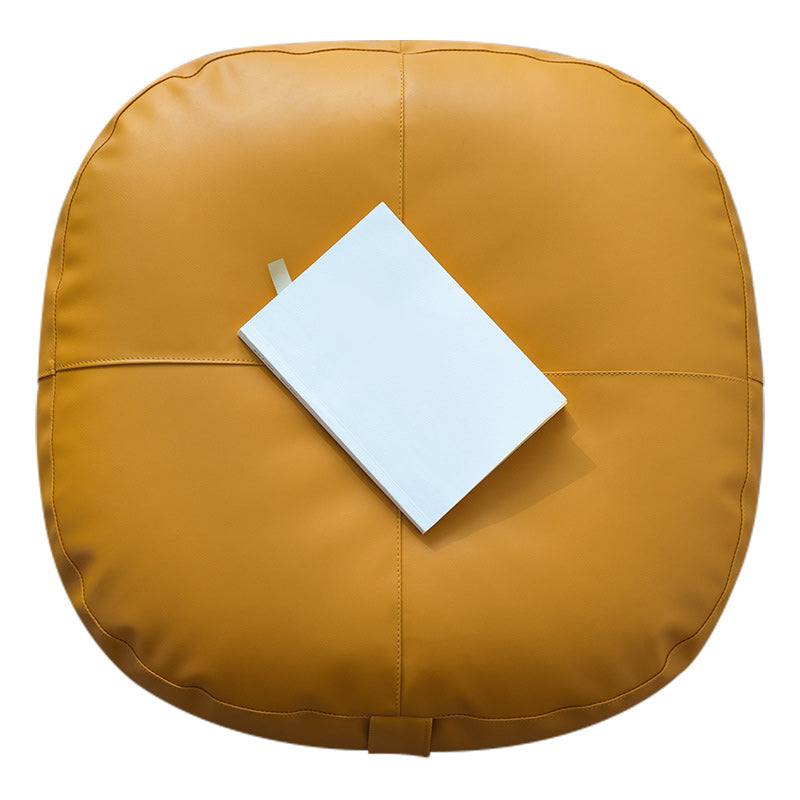 Modern Pouf Ottoman Faux Leather Upholstered Solid Color Square Ottoman