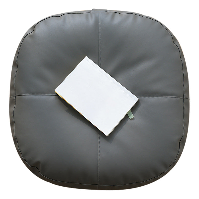 Modern Pouf Ottoman Faux Leather Upholstered Solid Color Square Ottoman