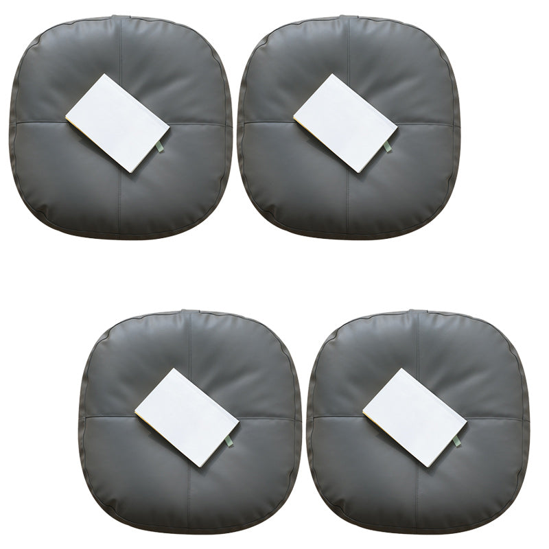 Modern Pouf Ottoman Faux Leather Upholstered Solid Color Square Ottoman