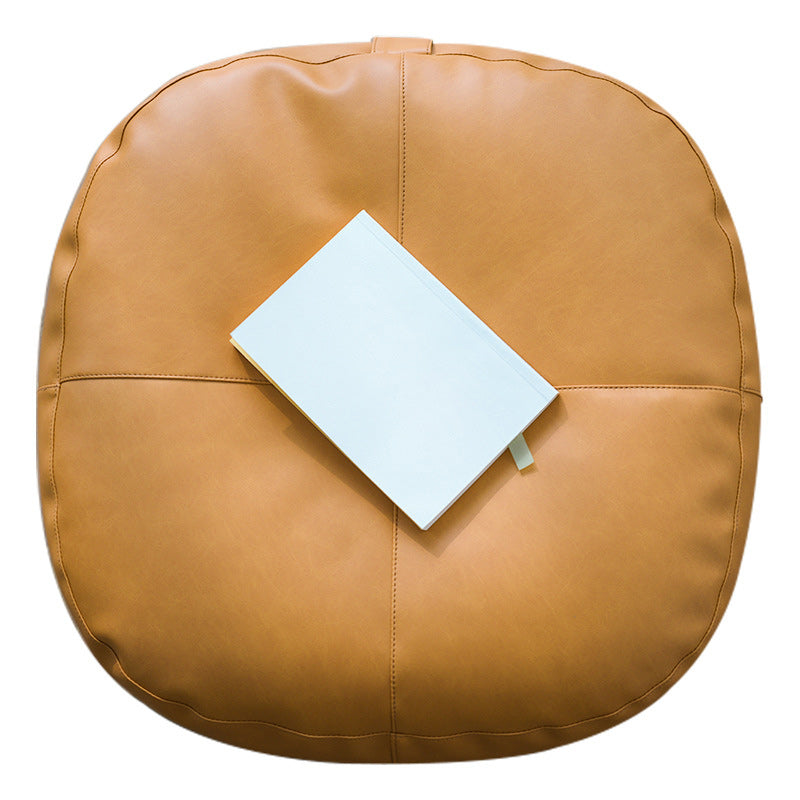 Modern Pouf Ottoman Faux Leather Upholstered Solid Color Square Ottoman