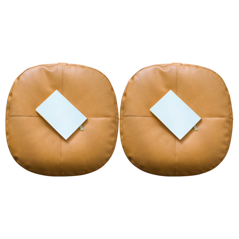 Modern Pouf Ottoman Faux Leather Upholstered Solid Color Square Ottoman