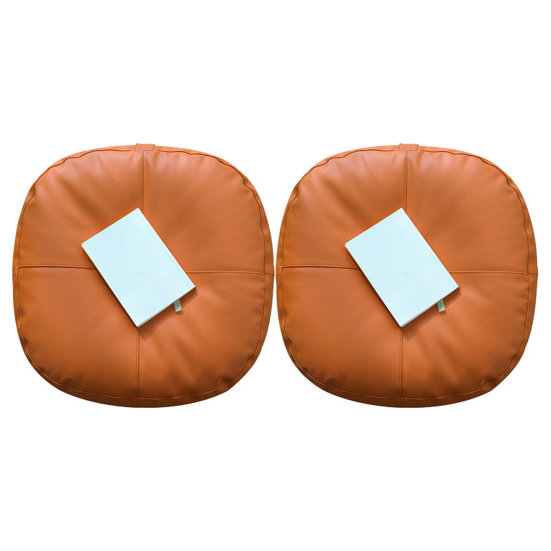 Modern Pouf Ottoman Faux Leather Upholstered Solid Color Square Ottoman