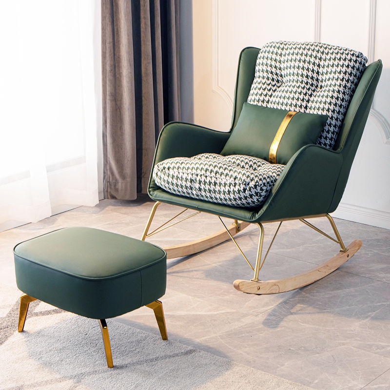 Modern Style Nursery Sofa Rocking Chair Indoor Living Room Rocking Chair with Ottoman