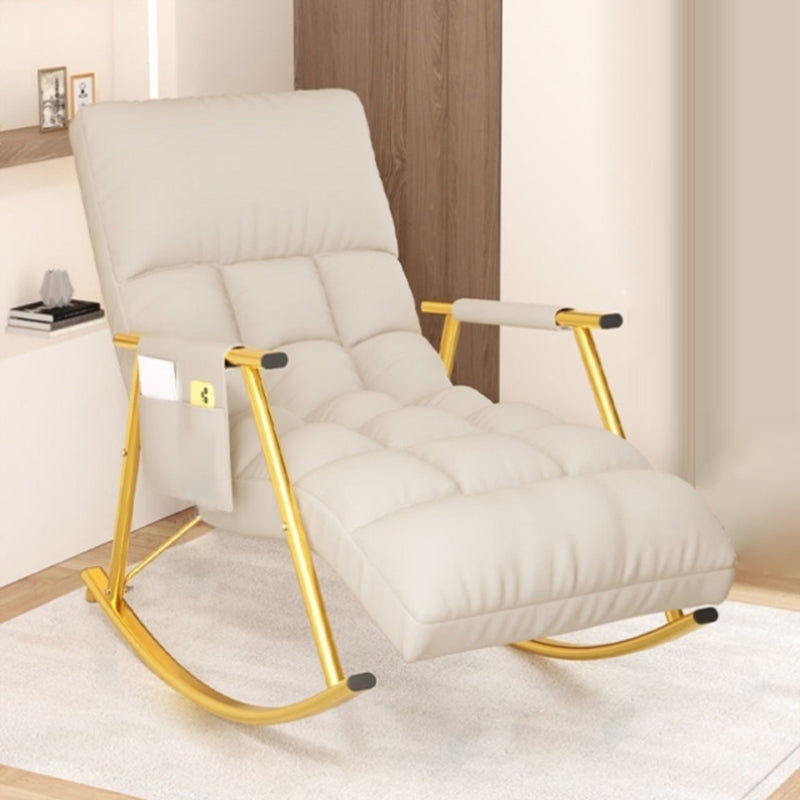 Modern Style Cushions Rocker Chair Spindle Rocker Chair with Metal Frame