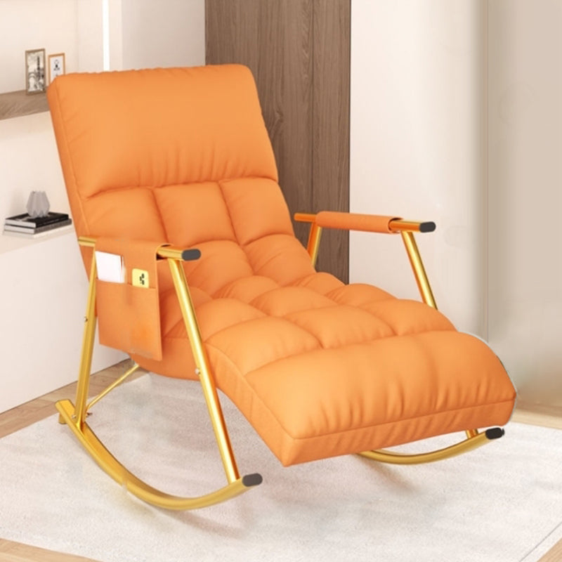 Modern Style Cushions Rocker Chair Spindle Rocker Chair with Metal Frame