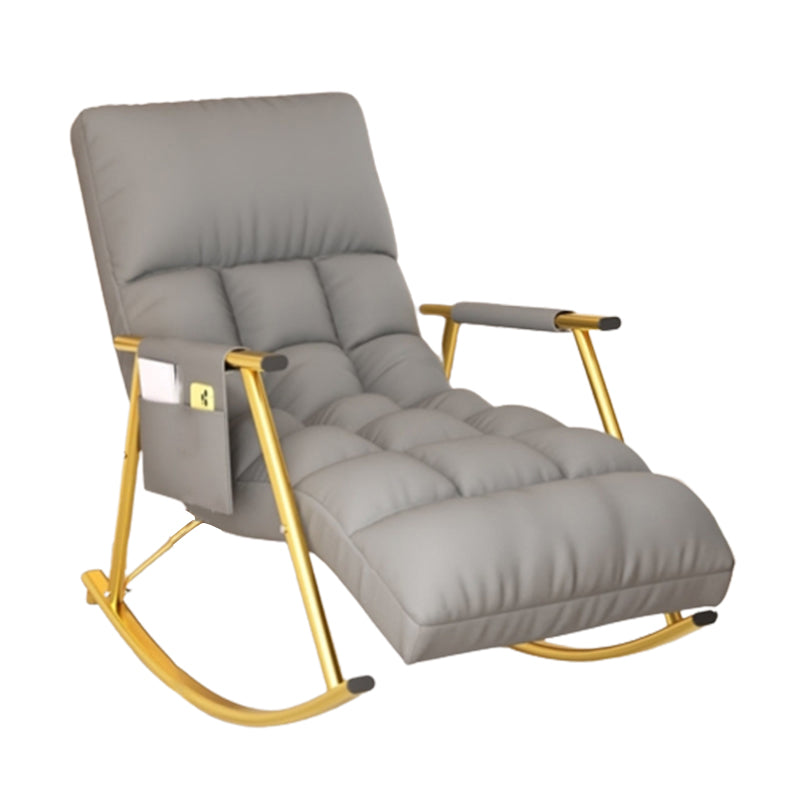 Modern Style Cushions Rocker Chair Spindle Rocker Chair with Metal Frame