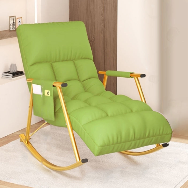 Modern Style Cushions Rocker Chair Spindle Rocker Chair with Metal Frame