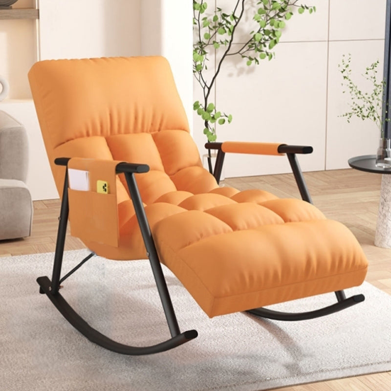 Modern Style Cushions Rocker Chair Spindle Rocker Chair with Metal Frame