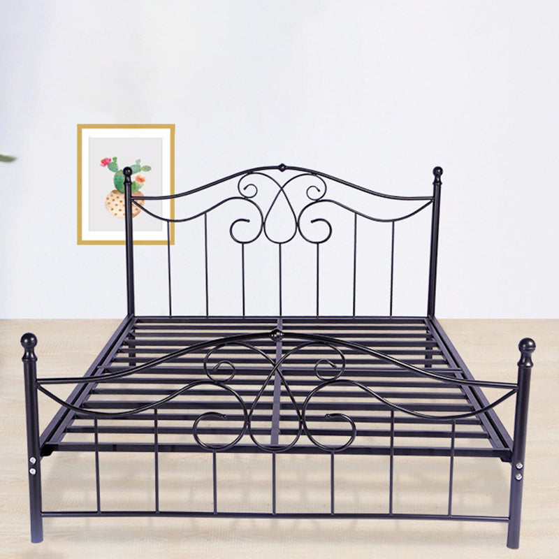 Metal Bed with Headboard Modern High Open-Frame Standard Bed