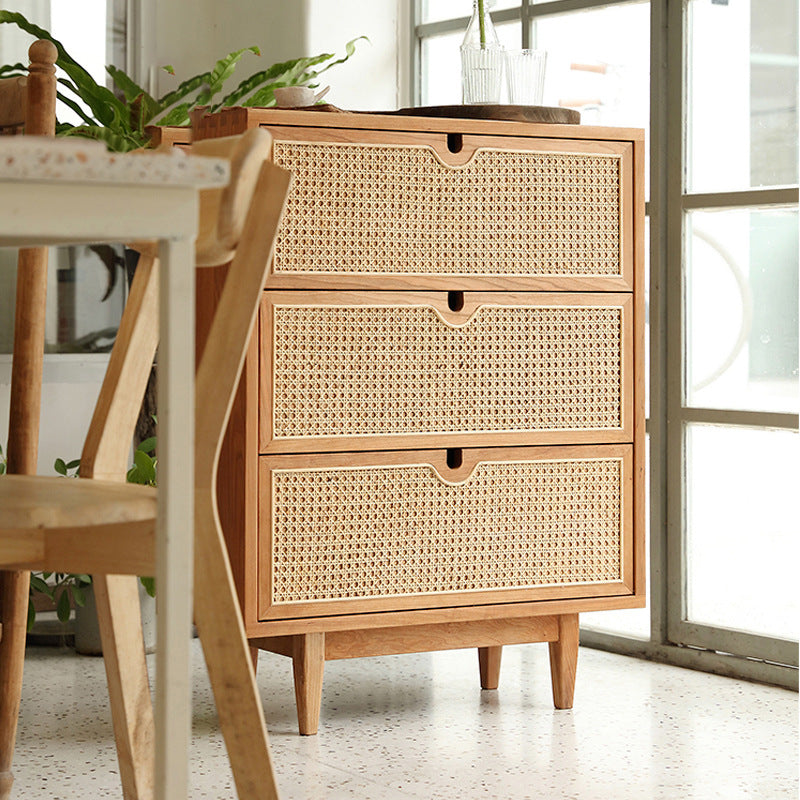 Contemporary Chest Solid Wood Cutouts with Drawer Rectangle Accent Chest