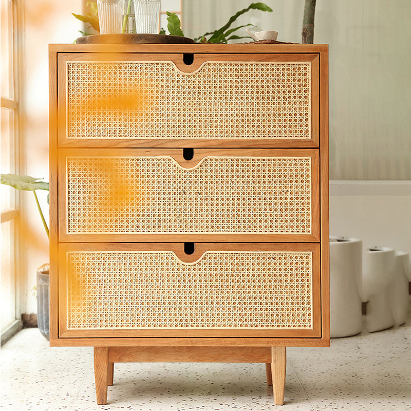 Contemporary Chest Solid Wood Cutouts with Drawer Rectangle Accent Chest