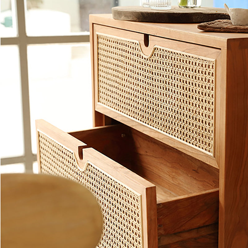 Contemporary Chest Solid Wood Cutouts with Drawer Rectangle Accent Chest