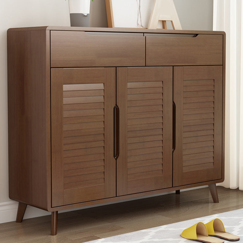 Brown/Natural Door Cabinet 39.37"H Modern Accent Cabinet with Drawers