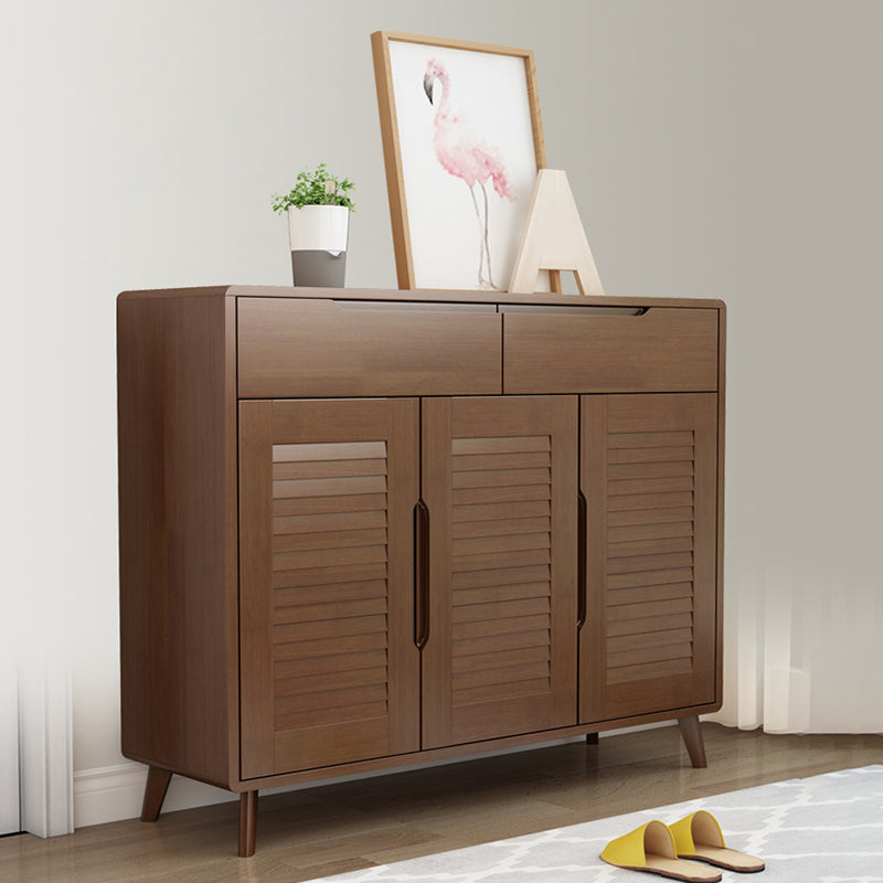 Brown/Natural Door Cabinet 39.37"H Modern Accent Cabinet with Drawers