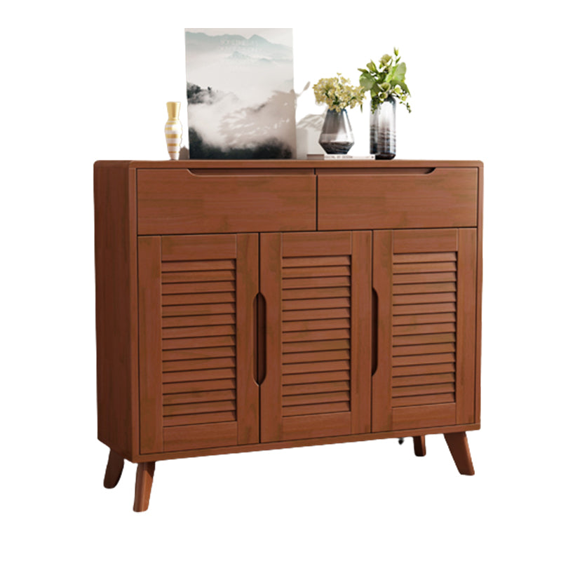 Door and Drawer Accent Cabinet Wood Cabinet in Brown/Natural