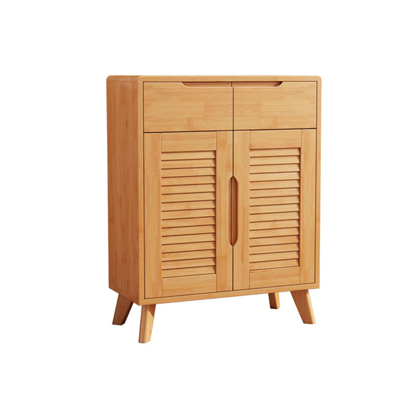 Door and Drawer Accent Cabinet Wood Cabinet in Brown/Natural