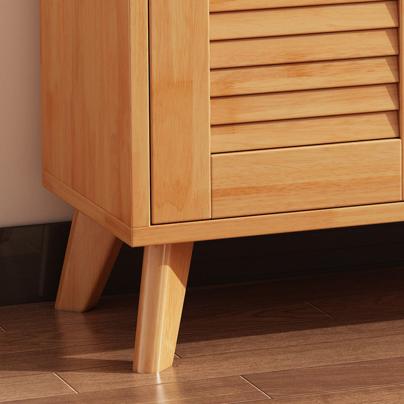 Door and Drawer Accent Cabinet Wood Cabinet in Brown/Natural