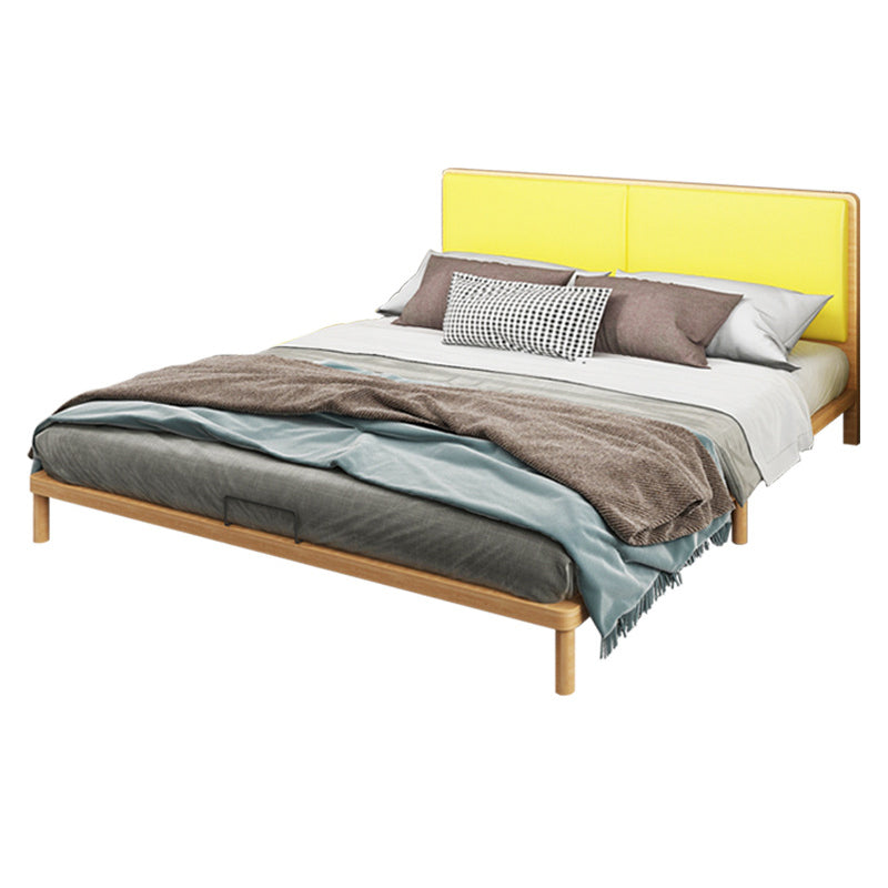 Upholstered High Metal Bed Frame Minimalist Wire-Grid Panel Bed