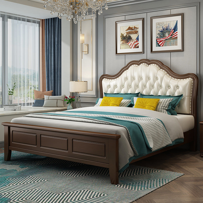 Victorian Standard Bed with Nailhead Trim and Button-tufted Headboard