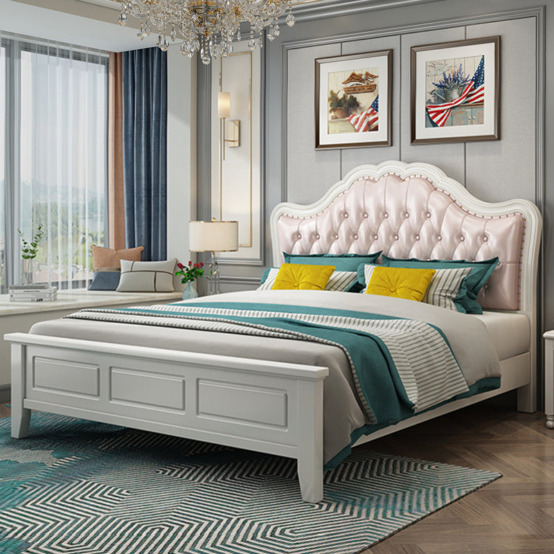 Victorian Standard Bed with Nailhead Trim and Button-tufted Headboard