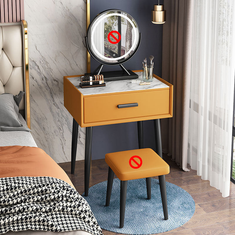 Glam Style 18.5 " Height 1- Drawer Slate Top Table Makeup Vanity