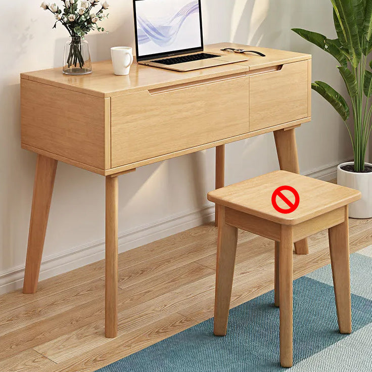 Mirror Solid Wood Make-up Vanity Bedroom Flip-Top Dressing Table