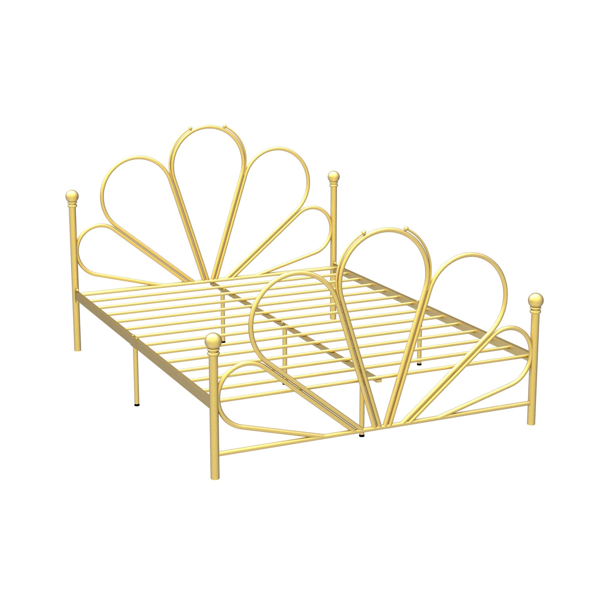 Metal High Open-Frame Bed Contemporary Wire-Grid Simple Bed Frame