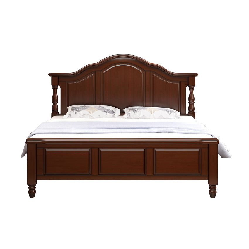 Victorian Camelback Wood Panel Bed 54.3-inch H Bed Frame with Headboard