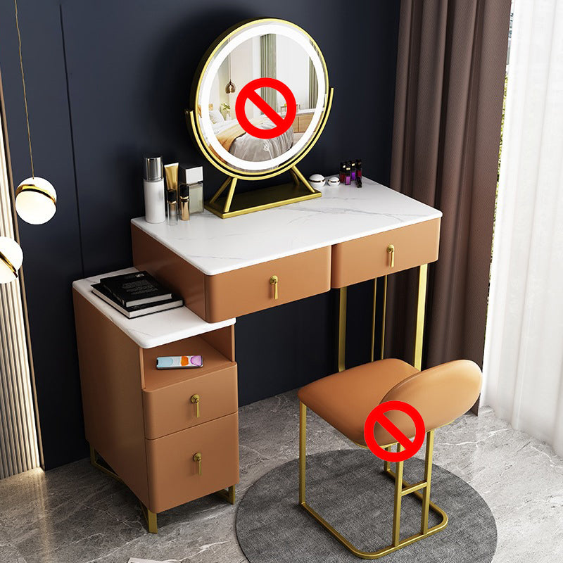 Bedroom Make-up Vanity 33.46" L Glam Dressing Table with 4 Drawers