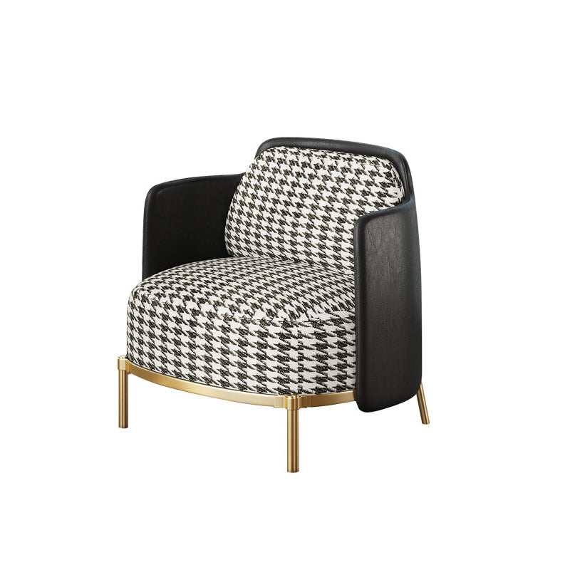 Modern Single Cushion Seat Sofa Sewn Pillow Back Leather Sofa