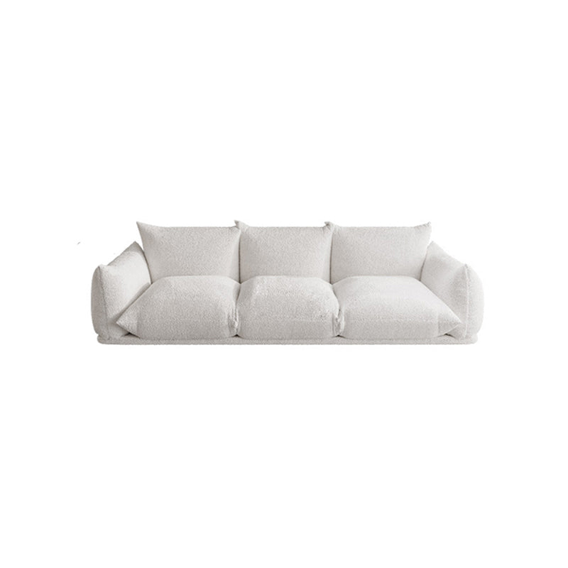 White Pillow Top Arm Sofa Stain Resistant Sewn Pillow Back Sofa