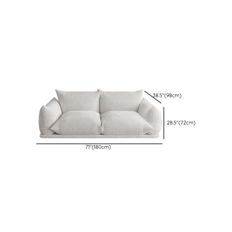 White Pillow Top Arm Sofa Stain Resistant Sewn Pillow Back Sofa