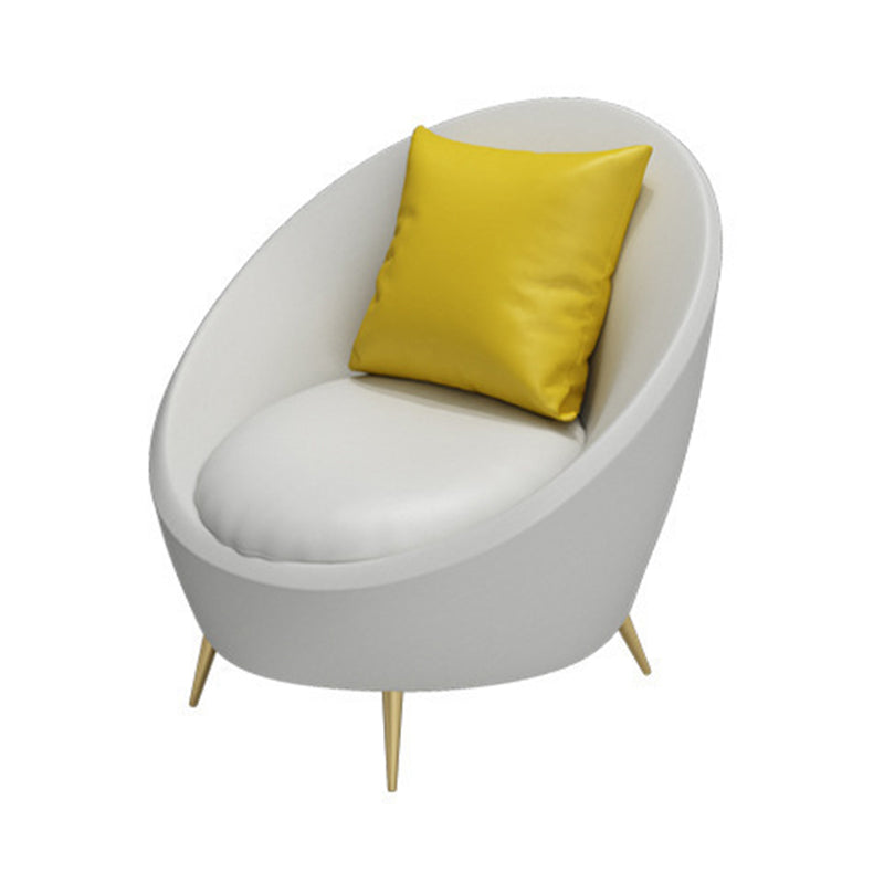 Faux Leather Seating Tight Back Tuxedo Arm Sofa Contemporary in Ivory