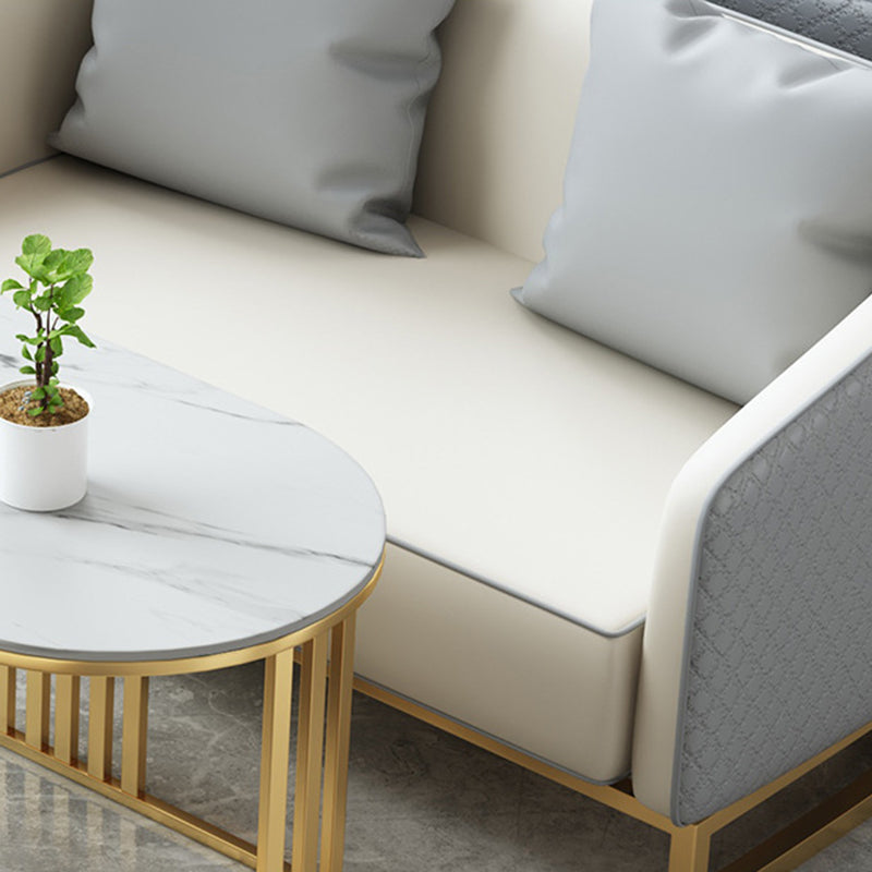 Genuine Leather Tuxedo Arm Sofa Contemporary Sofa for Living Room