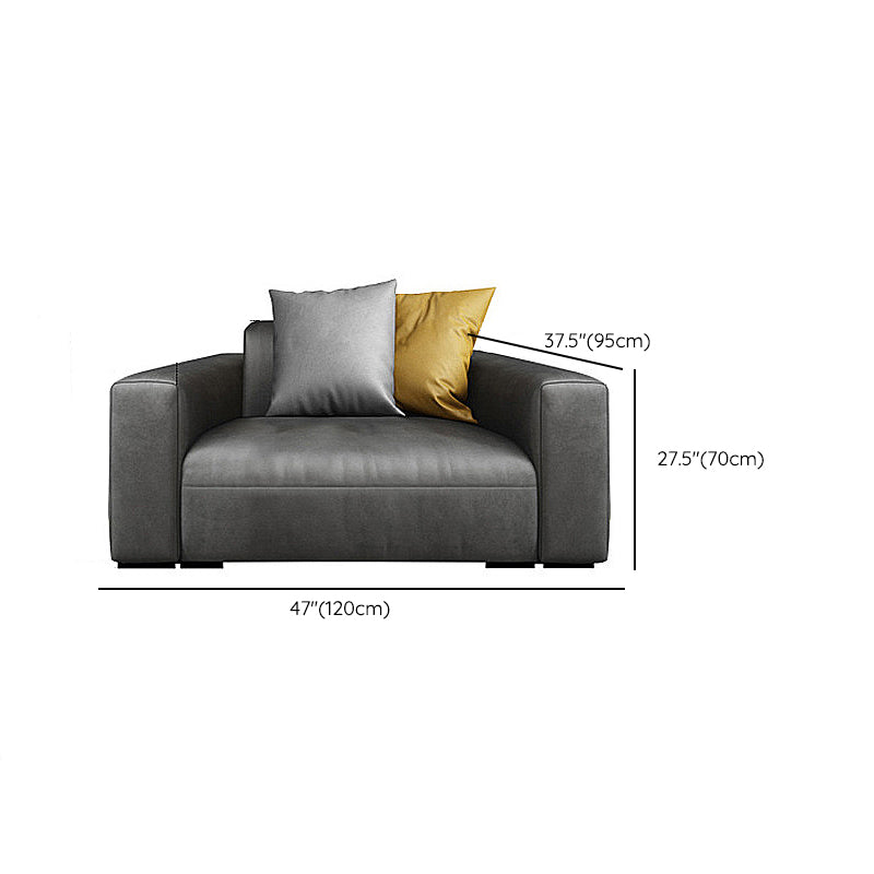 Contemporary Black Leather Sofa Tight Back Settee for Bonus Room