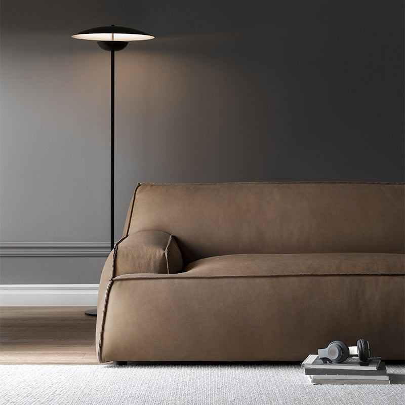 Contemporary Recessed Arm Sofa Tight Back Settee for Living Room