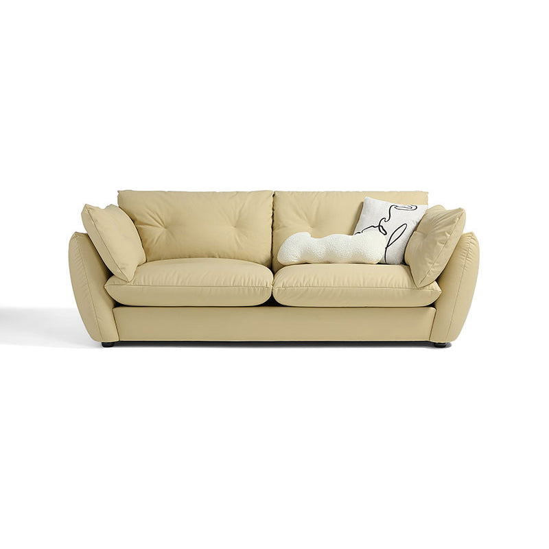 Flared Arm Sofa Standard Cushions Seating in Gold and Light-green