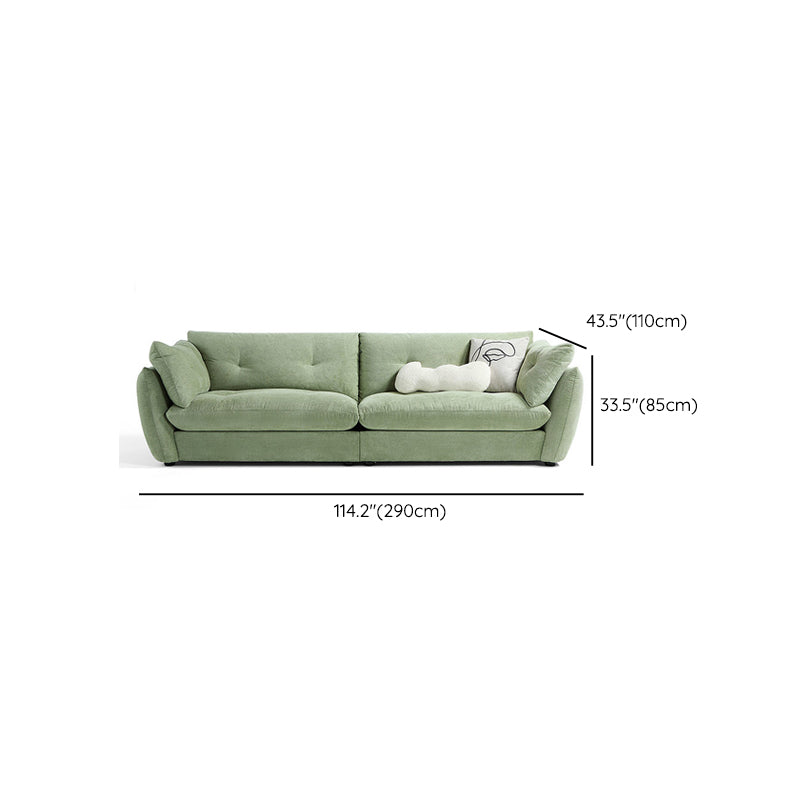 Flared Arm Sofa Standard Cushions Seating in Gold and Light-green