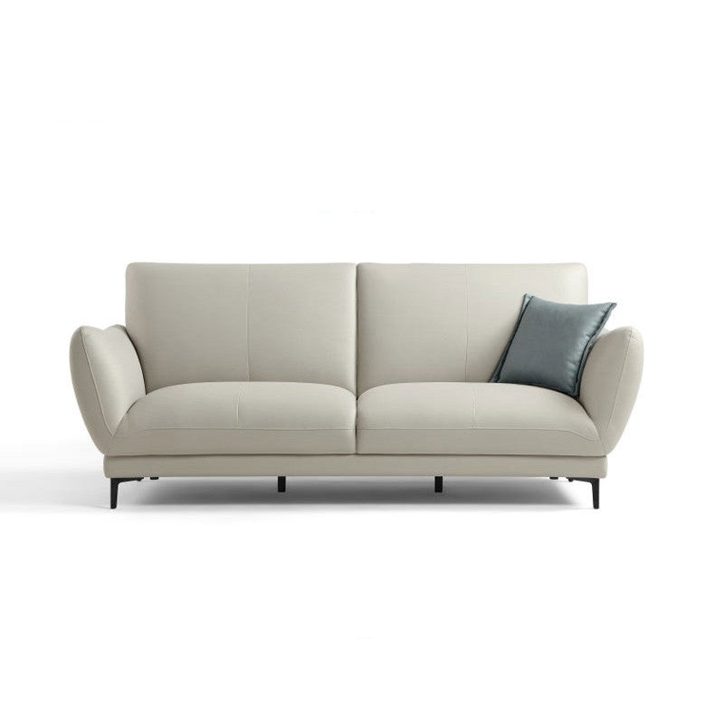 Light-grey and Blue-Gray Seating Cushions Standard Faux Leather Sofa