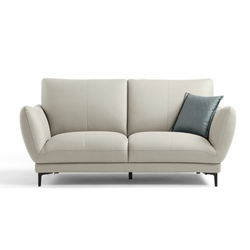Light-grey and Blue-Gray Seating Cushions Standard Faux Leather Sofa